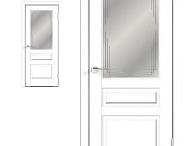 Межкомнатная дверь Velldoris Экошпон VILLA 3V цвет Белый эмалит стекло грани мателюкс